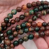 (ОПТ) Бусина округлая 8мм Хризоколла коричнево-зелёная натуральная (камни LUX) (НИТЬ) Купить (ОПТ) Бусина округлая 8мм Хризоколла коричнево-зелёная натуральная (камни LUX) (НИТЬ) с доставкой по России
