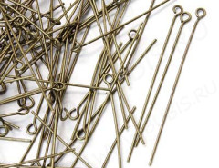 (СКИДКИ!!!) МИКС штифтов 05 с петлёй микс 16-50мм  античная бронза (BRASS) (20гр)