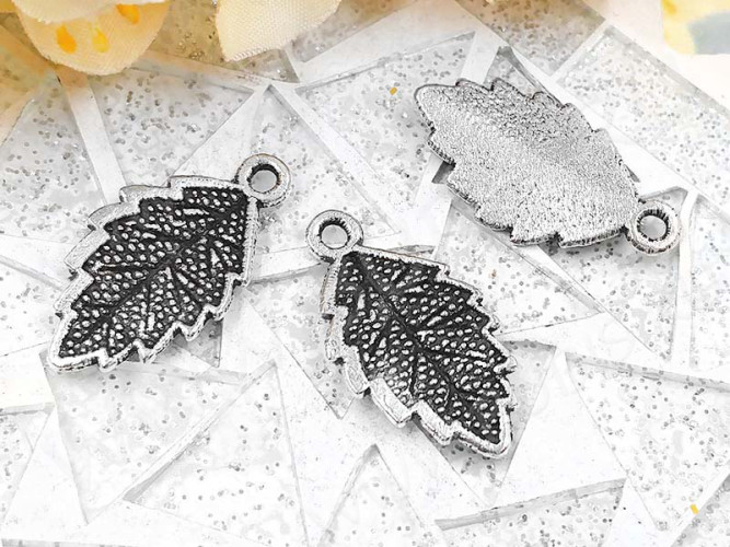 (СКИДКИ!!!) Подвеска Листик 48 22,5*12*1,5мм античное серебро (литьё) (10шт.)