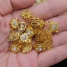 Замочек-застёжка №71 Цветочек со стразом на 1 нить 16,5*10*6мм золотистый и прозрачный (Brass и стекло) Купить Замочек-застёжка №71 Цветочек со стразом на 1 нить 16,5*10*6мм золотистый и прозрачный (Brass и стекло) с доставкой по России