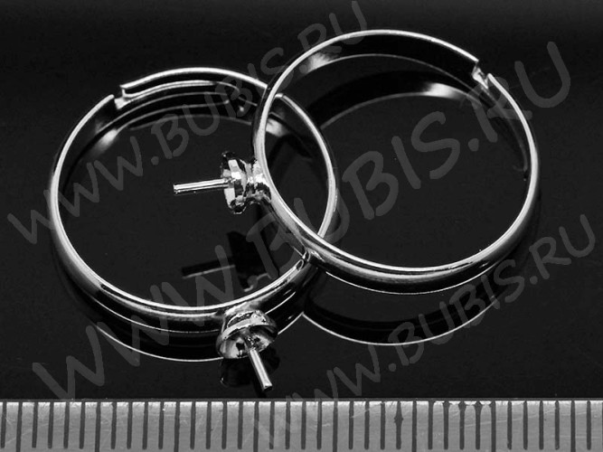 Основа (заготовка) для кольца 007 17мм со штырьком 5мм цвет платины (Brass)