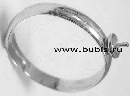 Основа (заготовка) для кольца 007 17мм со штырьком 5мм цвет платины (Brass)