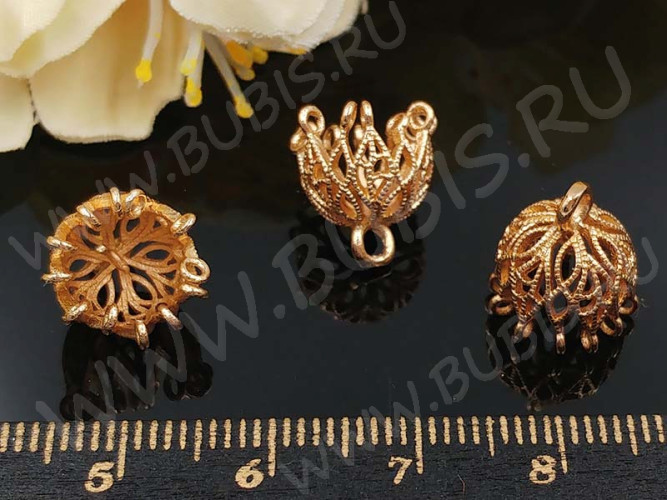 Концевик 109 Корона коннектор 12*11*11мм розовое золото (Milano LUX) (Brass)