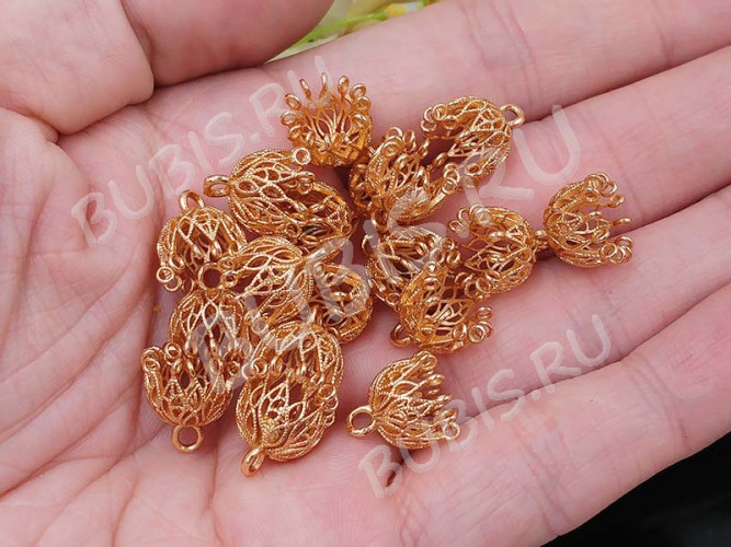 Концевик 109 Корона коннектор 12*11*11мм розовое золото (Milano LUX) (Brass)