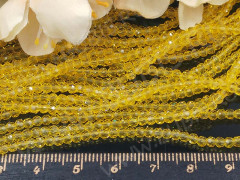 (СКИДКИ!!!) Бусина кристалл гранёный абакус 3*3*2мм золотистый прозрачный (имитация Сваровски) (НИТЬ)