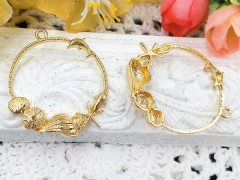 Подвеска Рамка 25 Морская 41*36*5мм золотистая (литьё)