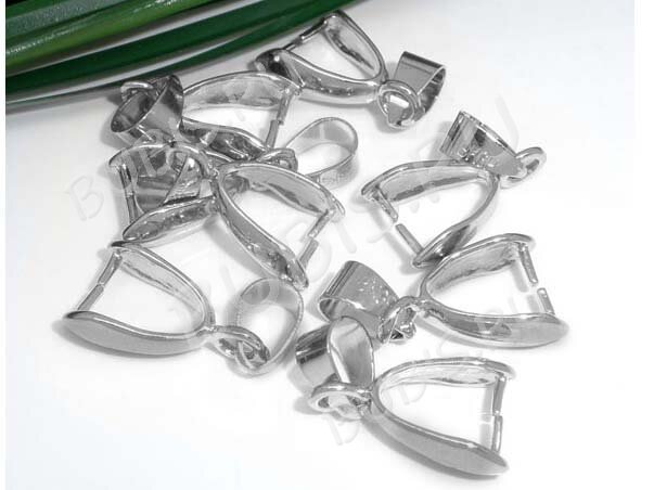 Держатель кулона 074 гладкий 15*6*3мм цвет платины (Brass)