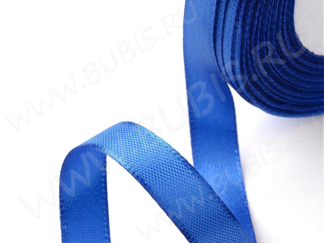 Атласная лента 03 6мм синяя (ленточки) (1 катушка)