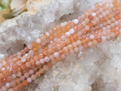 (ОПТ) Бусина округлая ГРАНЁНАЯ "каменный бисер" 2,5мм Сердолик натуральный (камни LUX) (НИТЬ)