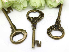 Подвеска Ключик 47 3D Кулон с цветочками 62*26*3,5мм античная бронза (литьё)