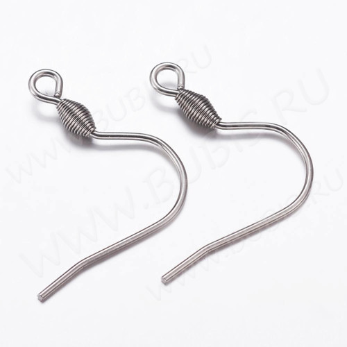 Швензы-крючки №110 с овальной пружинкой 21*20мм цвет платины (Хирургическая сталь) (1 пара)