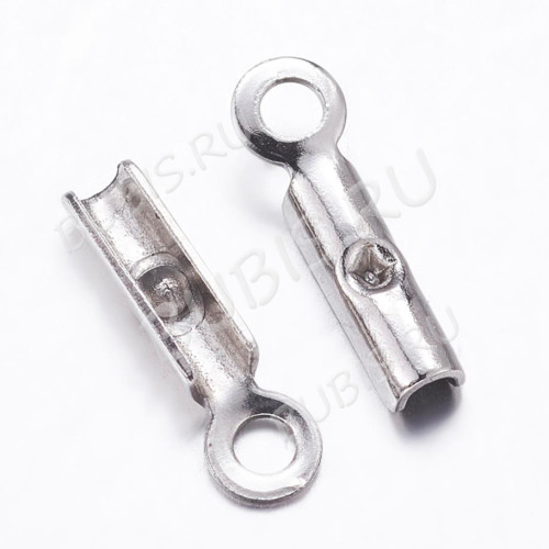 Зажимы №57 Концевики до 1мм шнуров 9*2,5*1,5мм цвет платины (Хирургическая сталь) (10шт.)