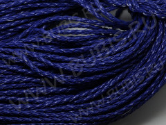 Шнур кожаный 05 кожзам плетёный круглый 3мм синий (1м)