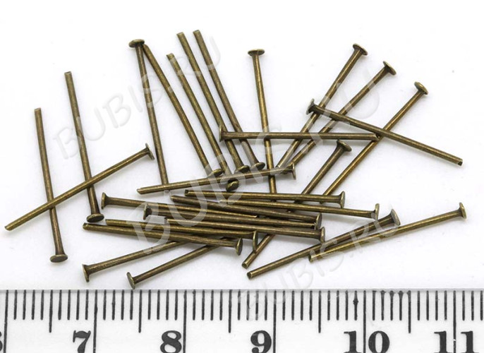 Штифт со шляпкой 16*0,7мм античная бронза (Iron) (100г) 