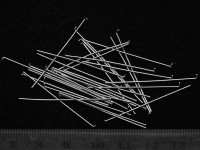 Штифт со шляпкой 30*0,6мм пин цвет платины (Хирургическая сталь)(50шт)