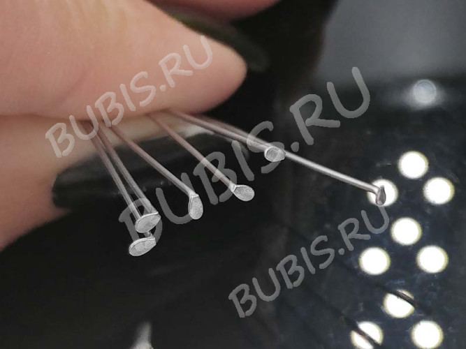 Штифт со шляпкой 30*0,6мм пин цвет платины (Хирургическая сталь)(50шт)