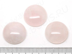 Кабошон каменный 077 Круг 18*18*6мм Розовый кварц (камни)