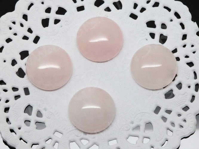 Кабошон каменный 077 Круг 18*18*6мм Розовый кварц (камни)