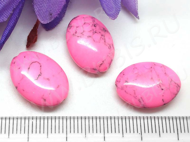 Бусина каменная Овал 53 18*13,5*6,5мм Говлит яр.розовый пресс. (камни)