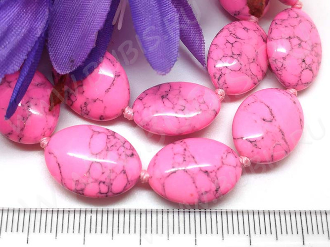Бусина каменная Овал 53 18*13,5*6,5мм Говлит яр.розовый пресс. (камни)