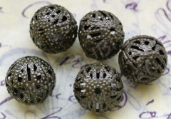 Бусина ажурная 01 &quot;Шарик&quot; 14мм античная бронза (Iron)