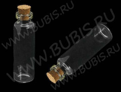 (СКИДКИ!!!) Бутылочка 22 с пробкой 7мл 59*16*16мм прозрачная (стекло)(5шт.)