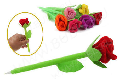 Ручка 17 Роза плюшевая 23*0,9см красная (разное)