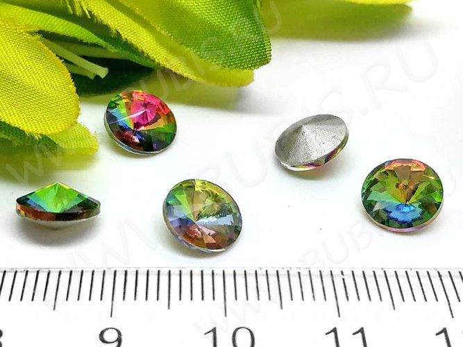 Ювелирный кристалл 03 Риволи круг 8мм радужный мультиколор (имитация Сваровски)