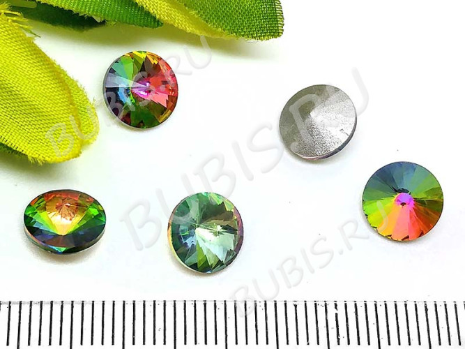 Ювелирный кристалл 03 Риволи круг 8мм радужный мультиколор (имитация Сваровски)