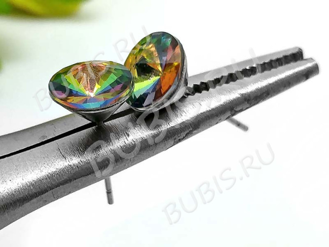Ювелирный кристалл 03 Риволи круг 8мм радужный мультиколор (имитация Сваровски)