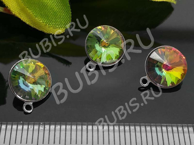 Ювелирный кристалл 03 Риволи круг 8мм радужный мультиколор (имитация Сваровски)