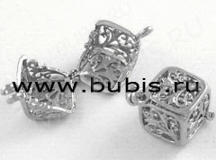 Подвеска Сундучок 01 25*19*19мм цвет платины (Brass)