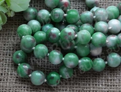 Бусина округлая 12мм Турмалин бело-зелёно-т.розовый имит. (камни)