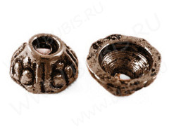 (СКИДКИ!!!) 064 Шапочка-колпачок 7*7*3,5мм античная медь (литьё) (10шт.)