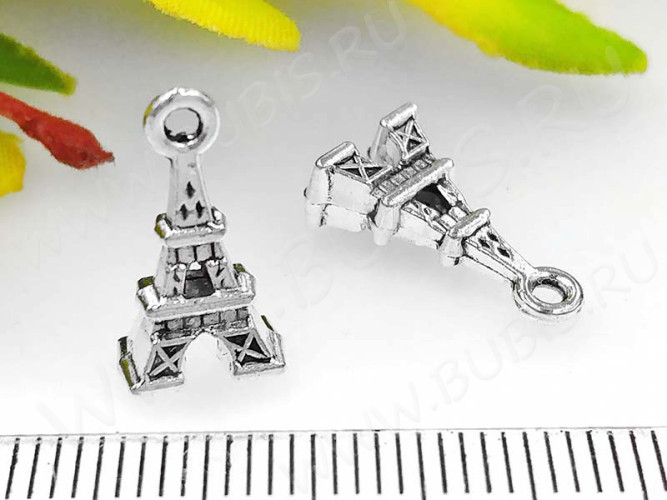 Подвеска Эйфелева башня 14 3D 15,5*8,5*5мм античное серебро (литьё)