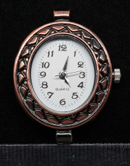 Заготовка для часов 126 Овальная 34*27,5*7мм античная медь+белый (часы)