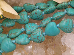 Бусина каменная Сердце 12 10*9,5*5мм Бирюза голубо-бирюзовая синт. (камни)