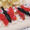 Купить Кулон Бабочка 02 39-40*33-38мм красно-чёрная (Lampwork) с доставкой по России