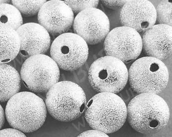 Бусина Шарик металлический "сахарный" 6мм серебристый (Brass) (10шт.)