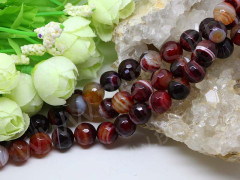 Бусина округлая ГРАНЁНАЯ 10мм Агат Мадагаскарский коньячно-вишнёвый (камни)