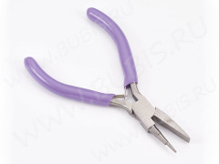 Круглогубцы 15 СТУПЕНЧАТЫЕ (шаг 1,5-3-5мм) 125мм с фиолетовыми ручками (инструменты для бижутерии)