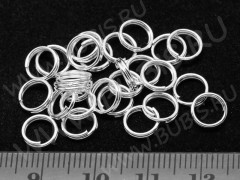 (СКИДКИ!!!) Колечки двойной крутки 7мм серебристые (Iron) (50шт.)
