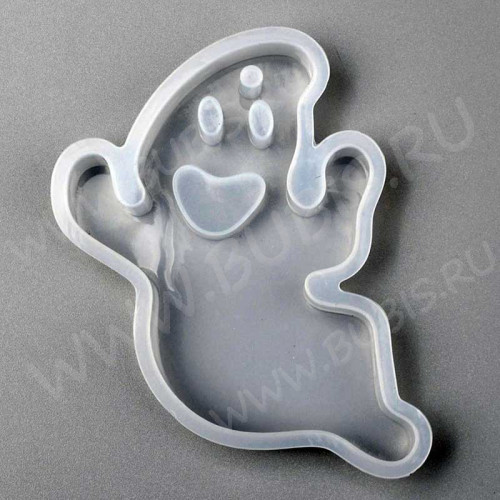 Молд 236 для эпоксидной смолы кулон подвеска Привидение 75*55*10мм (силикон)