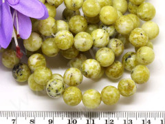 (ОПТ) Бусина округлая 10мм Бирюза ЖЁЛТАЯ (камни) (НИТЬ)