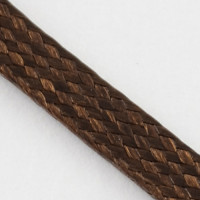 Вощёный полиэстеровый шнур "корейский" плоский ПОЛОСКА 4*0,7мм тёмно-коричневый (1м)