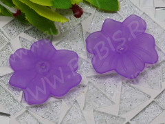 Бусина акрил Цветочек 65 матовый 28,5*26,5*4,5мм фиолетовый полупрозрачный (акрил)
