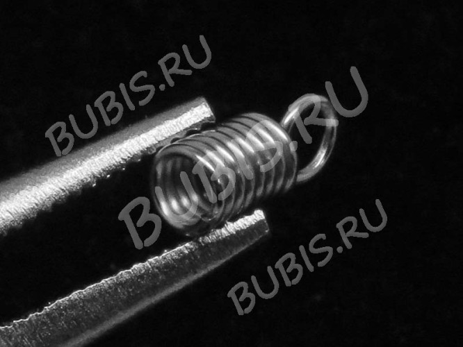 Концевик 128 пружинка 13*6мм для шнуров до 4,5мм цвет платины (Хирургическая сталь) (10шт)