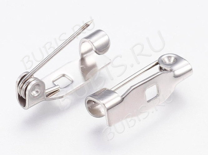 Основа (заготовка) для броши №112 Булавка 1 отверстие квадратное 15*4,2*4,2мм цвет платины (Хирургическая сталь) (10шт)