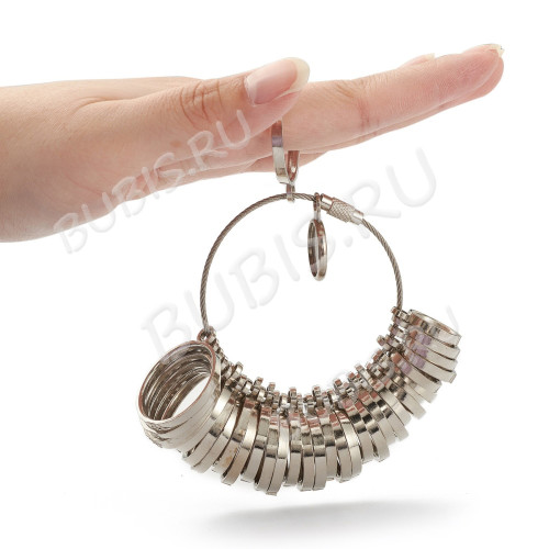 Кольцемер 03 микс колец 12-23мм цвета платины (алюминий) (инструменты для бижутерии)