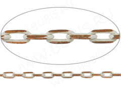 Цепочка C07 цветная звено 2,85*1,6мм бело-золотистая (Brass) (50см)